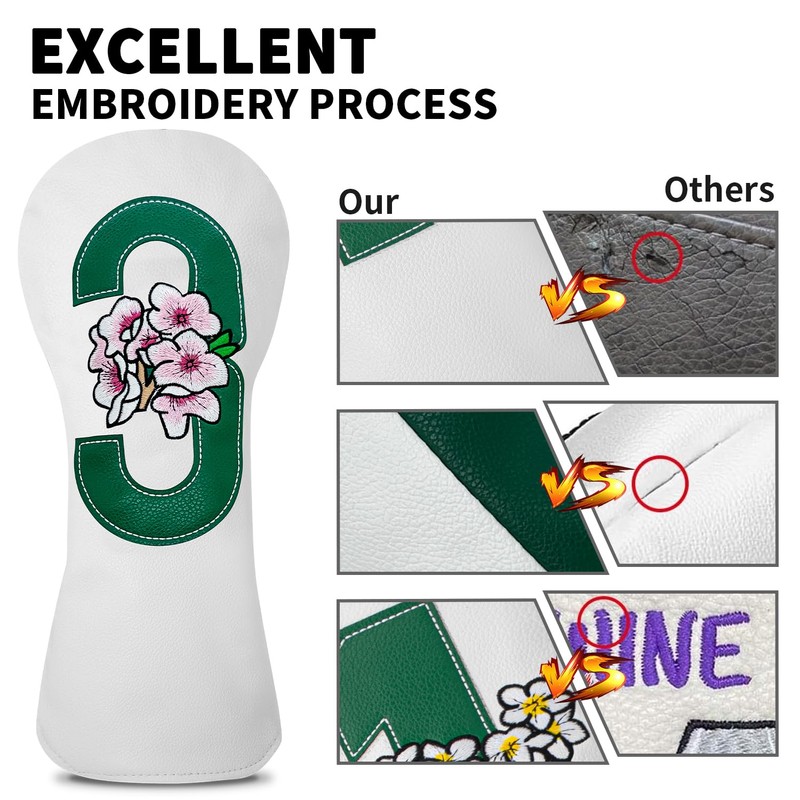 Golf Headcovers Golf Club Head Covers Advanced Embroidery Cherry Blossom