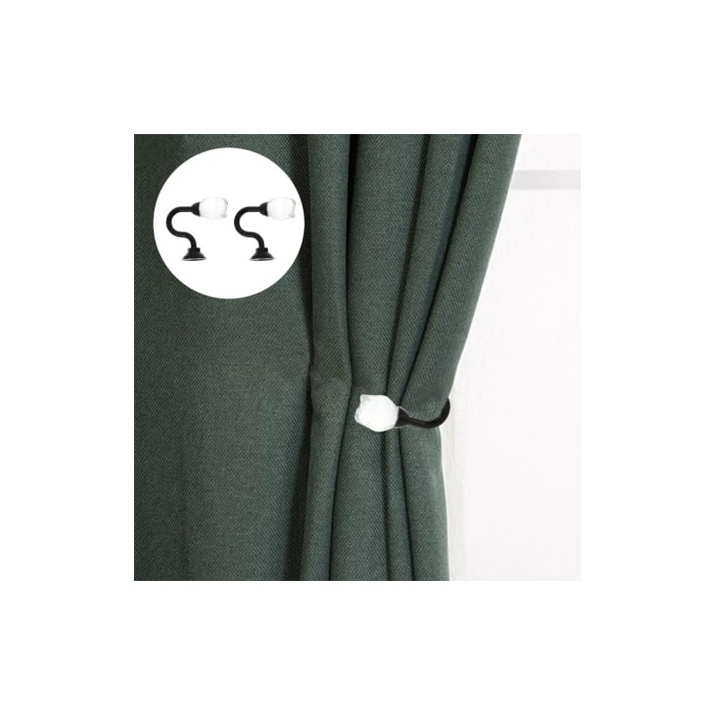 Cabilock Ganchos Decorativos para Cortinas, Cristal Negro