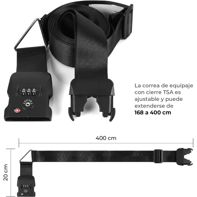 Mythya Correas de Equipaje, Correas de Equipaje TSA Aprobado Maleta