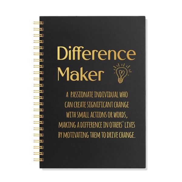 XQLZY Difference Maker Black Spiral Double Sided Notebook, Mentor Leader