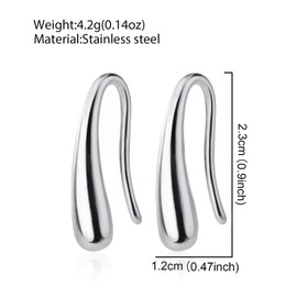 1 Pairs silver teardrop earrings,Silver Teardrop Pull Through Earrings 925,Silver Plated Teardrop earrings,Dangle For Women,Exquisite,Creative,for Women
