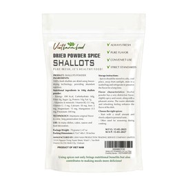 SHALLOTS POWDER 2.47 Oz (70g) VIETFARMFOOD: Pure, natural freeze-dried spice made from real vegetables and fruits - perfect for enhancing every meal, from cooking, baking, salads, soups, sauces
