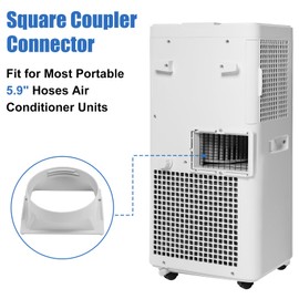 5.9 in Portable Air Conditioner Parts for 5.9'' Hose Square Air Conditioner Exhaust Hose Coupler AC Hose Adapter A/C Coupler Connector (Square)