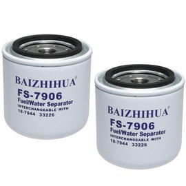 2 Pcs BAIZHIHUA 18-7944 Fuel Water Separator Filter Fits Marine Sierra Outboard Replaces Mercury 35-802893T, 35-802893Q01, 35-802893Q, 35-807172, 35-60494-1, 35-809097, ABA-FUELF-IL-TR, 33226, 18-7844