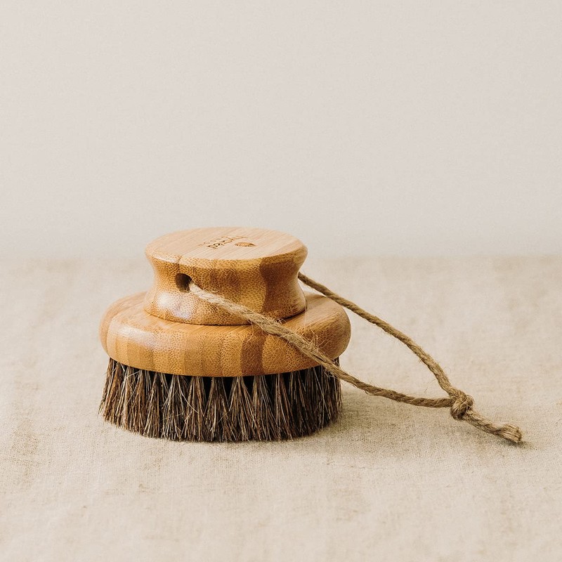 Hydréa London Round Natural Body Brush With Mane/Cactus Bristle for