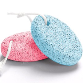Borogo Natural Foot Pumice Stone for Feet, Borogo 2-Pack Lava Pedicure Tools Hard Skin Callus Remover for Feet and Hands -Red&Blue