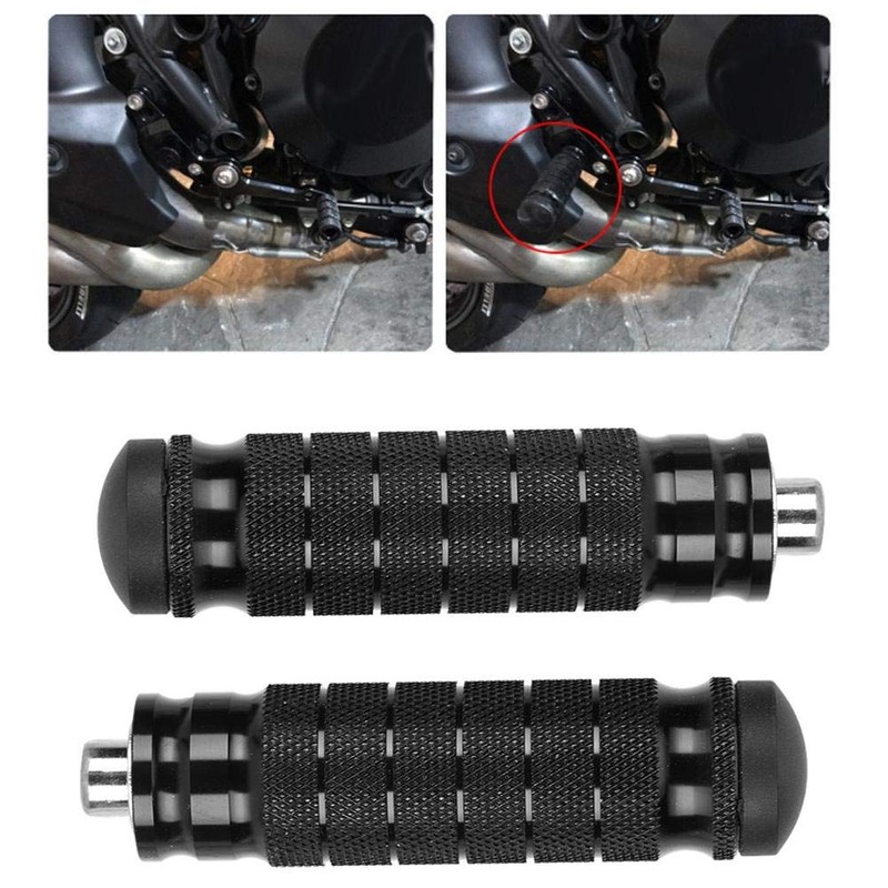 Akozon 2pcs CNC M8 Motorcycle Footrests Universal M8 Non-Slip Footrest