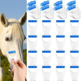 LIUBUJINGYING 24 Pcs Horse Clippers Horse Grooming Razor Disposable Grooming Razor Horse Trimmer Shaver Kit Fit for Horse Dog, White&Blue