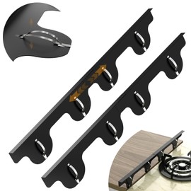 Stove Gap Covers - 304 Stainless Steel Oven Side Gap Filler, 2 Pack Stove Gap Filler Retractable Length 13.8" to 27.5", Spring Clip Design Fitting Gap Strong Guard Between Stove Top & Counter - Black