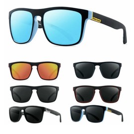 OXFORD SUNGLASSES - Polarized Sunglasses Men Women Retro Square Sport Driving Cycling Fishing (Black/Silver)