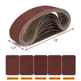 Sbestily 20 Pack 1.2" x 13" Replacement Knife Sharpener Sanding Belt 120/240/400/800/1000 Grit Aluminum Oxide Sander Belt