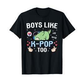 Boys Like K-Pop Too Cute Kawaii Crocodile Korean Music K-Pop T-Shirt
