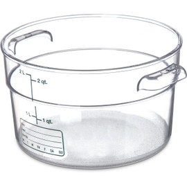 Carlisle FoodService Products Storplus Round Food Storage Container with Stackable Design for Catering, Buffets, Restaurants, Polycarbonate (Pc), 2 Quart, Clear, (Pack of 12)