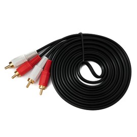 System-S RCA 2 RCA Cable 3 m Male to Male Stereo AV Adapter in Black