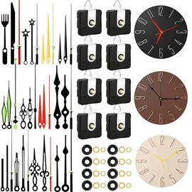 PARAOR - Juego de 8 piezas de reloj de cuarzo de alto par, kit de mecanismo de repuesto con 12 pares diferentes de manecillas de reloj para reparación de bricolaje, piezas de reloj, longitudes de eje