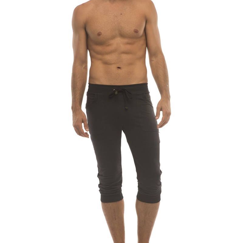 4-rth Cuffed Yoga Pant (M, Black w/Black Piping)