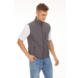 Mens Lightweight Vest Casual Softshell With Pockets Windproof Jacket For Sport Golf Work GY-S