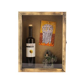 JJWLWEI 12x17 Extra Deep Shadow Box, Large Shadow Boxes Display Cases with Lock，for Displaying Photo Souvenir Collection（Vintage worn）