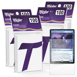 Tioplior 400 Counts Card Sleeves,Soft Penny Sleeves for Trading Cards,Clear Plastic Card Protectors Fit for MTG,TCG,Baseball,Football,Sports,Game Cards