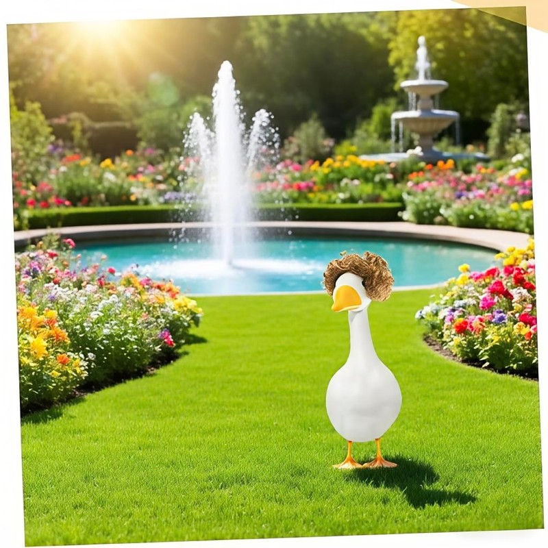 3 Pcs Porch Goose Wigs Hair-Cute Lawn Garden Goose Braid