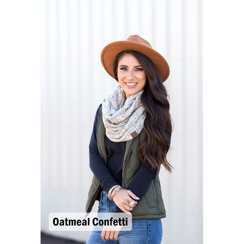 Funky Junque Womens Infinity Scarf Cable Knit Wrap - Confetti