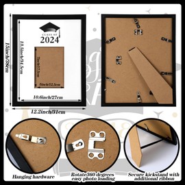 Burbell 2 Pcs Class Of 2024 Graduation Guest Book Graduation Signature Picture Frames 12.2 x 15 Inch Graduation Poster Photo Frames for Display 5 x 7 Inch Photo Graduation Party Supplies