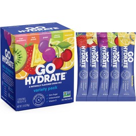GoHydrate mezcla de bebidas electrolíticas – un sabor natural, sin azúcar, polvo de hidratación, 30