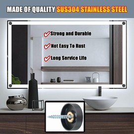 Alise Screw Covers Caps,Decorative Mirror Screws Cap Nails,30mm Dia SUS 304 Stainless Steel Upholstery Screws Head Covers,Black Finish,Pack of 12