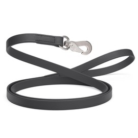 Randstark Biothane Waterproof Durable Dog Leash with Herm Sprenger Stainless Steel Swivel Snap Hook, 6 ft - for Medium and Large Dogs - Made in USA (Black, W3/4" x L6')