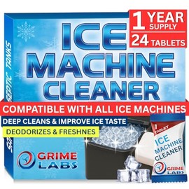 Ice Machine Cleaner Tablets Descaler – 24 Pack (1 Year Supply) – Nickel-Safe, Removes Mold & Improves Taste – Compatible with Countertop & Nugget Ice Makers