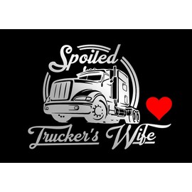 Imagnt Studio Spoiled Trucker's Wife Decal, Bumper Sticker (12 x 8.5 inches, Silver)
