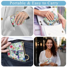 Jogjam Womens Wallet, Hummingbird Small Slim RFID Blocking Card Wallets, Cute Trifold PU Leather Card Holder Wallet Organizer, Mini Pocket Cash Wallet with 7 Card Slots ID Window for Girls Ladies Wife