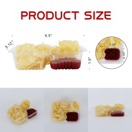 Arcccky 200 Pcs 12oz Disposable Plastic Nacho Trays, 6" x 5" Clear Nacho Containers, 2 Compartment Food Serving Trays with Snack and Sauce Cheese Dip, Concession Stand Movie Night Parties Supplies