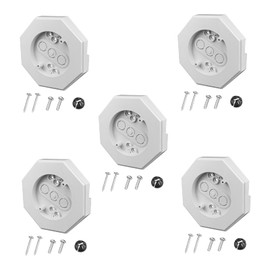 8141-1 White PVC Vertical Siding Lamp Octagon Mounting Kit(5pack) with Built-in Electrical Box,for 1/2 in Outdoor Vertical Siding Lap 2-Year Qa