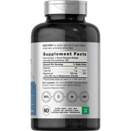 Horbäach Magnesium Citrate | 850mg | 120 Softgels | Superior Absorption | Non-GMO and Gluten Free Formula