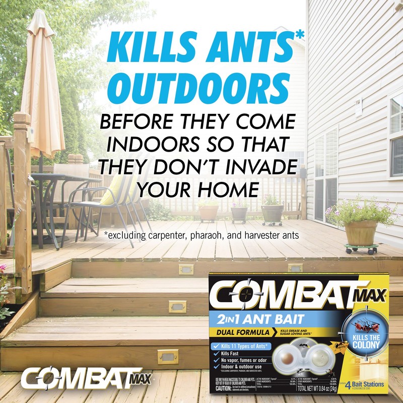 Combat Max 2 in 1 Ant Bait Station, 4 Count