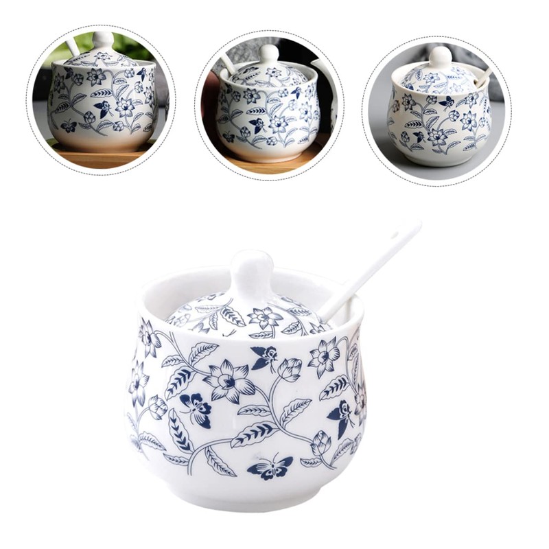 Ipetboom 1 Set Ceramic Salt Jar Kitchen Spice Container with