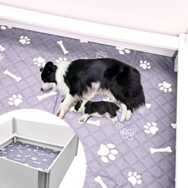 Whelping Box for Dogs Birthing Aluminum Alloy and Wood Panel Combination Whelping Box for Large Breed Dogs Comes with Same Size Washable Dog Pad (L 48"x48"x18")
