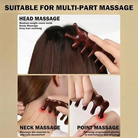 Beavorty Peine De Masaje Meridiano Peine De Bolsillo Para El Cabello Rizado Tabla De Raspar Guasha Pequeño Herramienta Facial Guasha Cuero Cabelludo Antiguo Sándalo De Lactancia