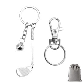 Golf Keyring Gift for Men & Women - Mini Golf Clubs & Golf Balls Keychain, Golf Sports Accessories Key Ring for Backpack & Car Keys, Lucky Charm Gift for Golfer