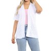 Loxdonz Women's Short Sleeve Knit Crochet Cardigan Sweaters Open Front