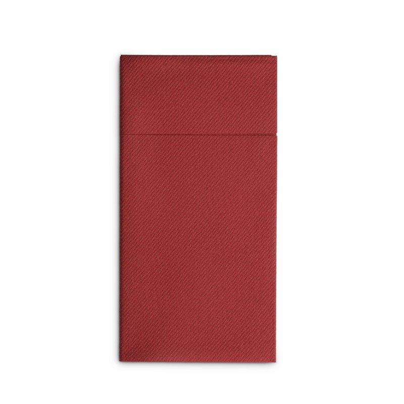 Disposable Linen-Feel Dinner Napkins With Built-in Flatware Pocket, 50-Pack BURGUNDY