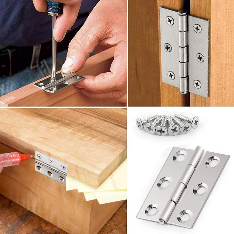 10 Pcs Door Hinges 3.5 Inch(88mm) Folding Butt Hinges with
