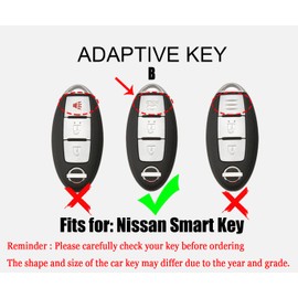 HIBEYO 3 Button Key Fob Cover for Nissan Qashqai Juke X-Trail Micra Murano J10J11 X-Trail T31 T32 Maxima Altima Sentra Infiniti G35 QX56 FX35 Q50 G37 Car Accessories-Bow Key Chain(White)