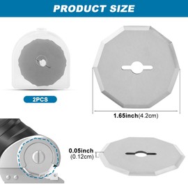 JIANWEI 2pcs Replacement Rotary Cutter Blade Compatible for ZipSnip 4V Cordless Electric Scissors, Sewing Crafting Rotary Cutter Blade Fit for RC2600K, RC2601, RC2602, WX080L, WX081L(Silver)