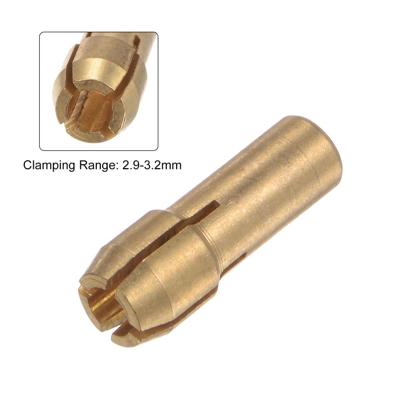 sourcing map 10pcs Brass Collet 3.2mm Brass Drill Chucks Mini