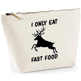 Hippowarehouse I only eat fast food printed make up cosmetic wash bag 18x19x9cm