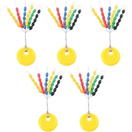 5Pcs Gold /Set Rubber Fishing Bobber Stoppers,Colorful Fishing Tackle Space Beans Connectors Oval Float Stops Fishing Accessories Corks, Floats and Bobbers Terminal Tackle and Accessories