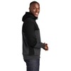 SPORT-TEK Unisex Tech Fleece Colorblock Full Zip Hooded Jacket, Black/Graphite