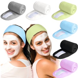 6 Paquetes Diadema Skincare de Spa Facial, Diadema de Lavado de Cara Ajustable Suave, Bandas para el Cabello Skincare, Toalla para el Cabello, para Lavado Facial, Ducha, MáScara Facial, Yoga